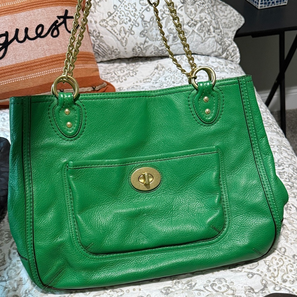 Green Leather Shoulder Bag